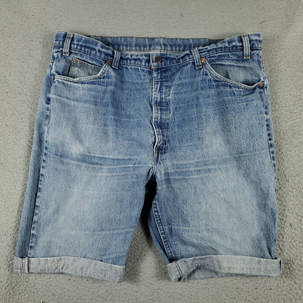 Levis Strauss Shorts Mens Size 40 Blue Vintage USA  Orange Tab Cuffed Denim